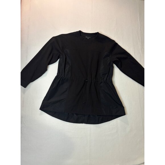 Athleta Womens Black Long Sleeve Drawstring Waist Tunic Top L - Picture 2 of 14